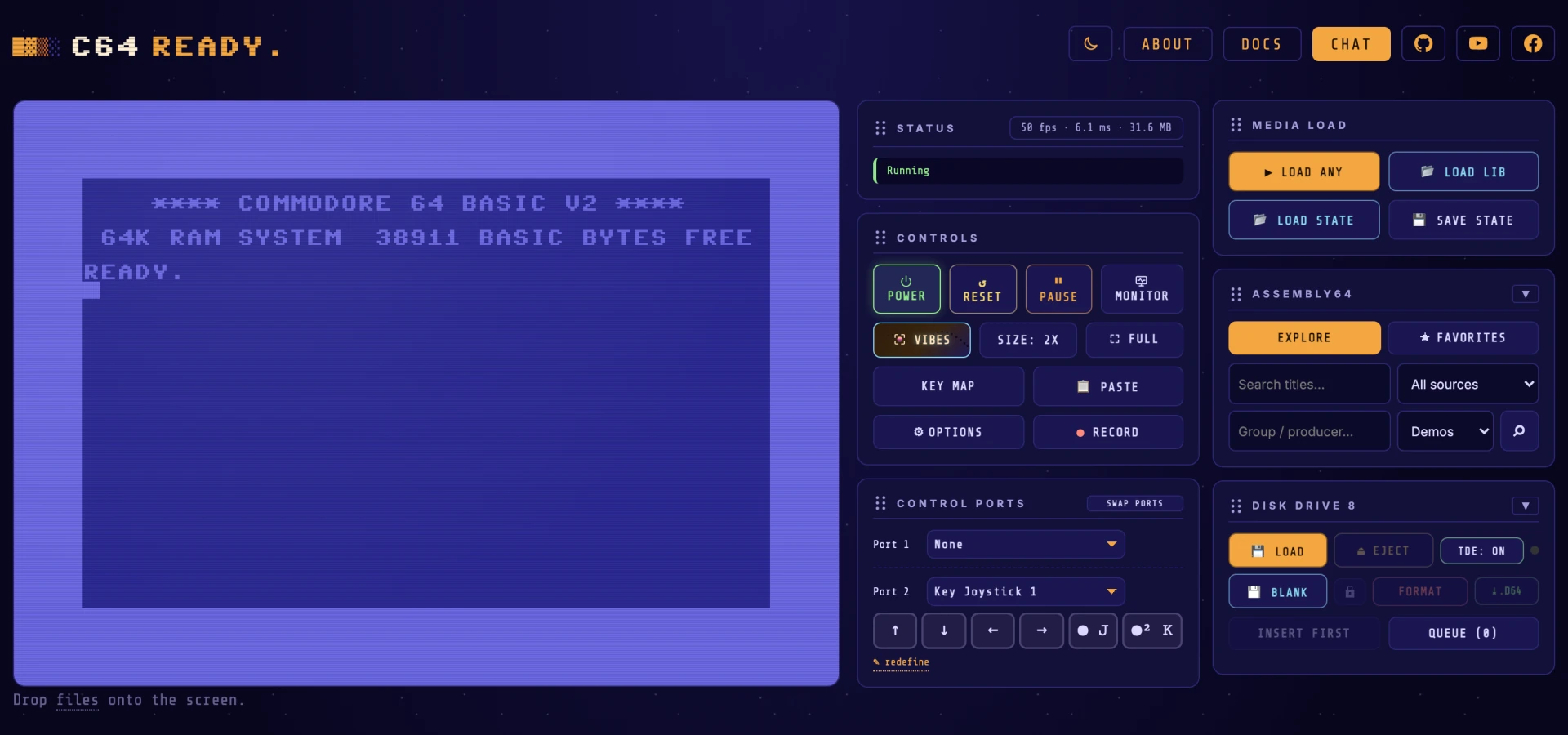 The interface in the Lookout Point theme's dark mode: moonlit lavender text on a starry indigo sky with campfire-amber main buttons.