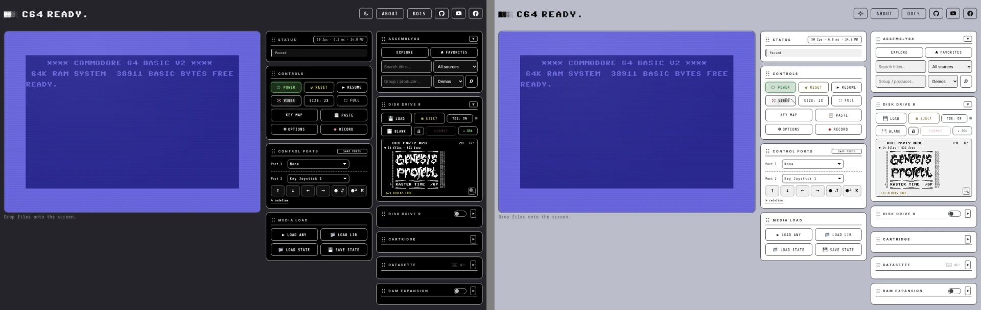 GEOS: white on black in dark mode, black on white in light mode.